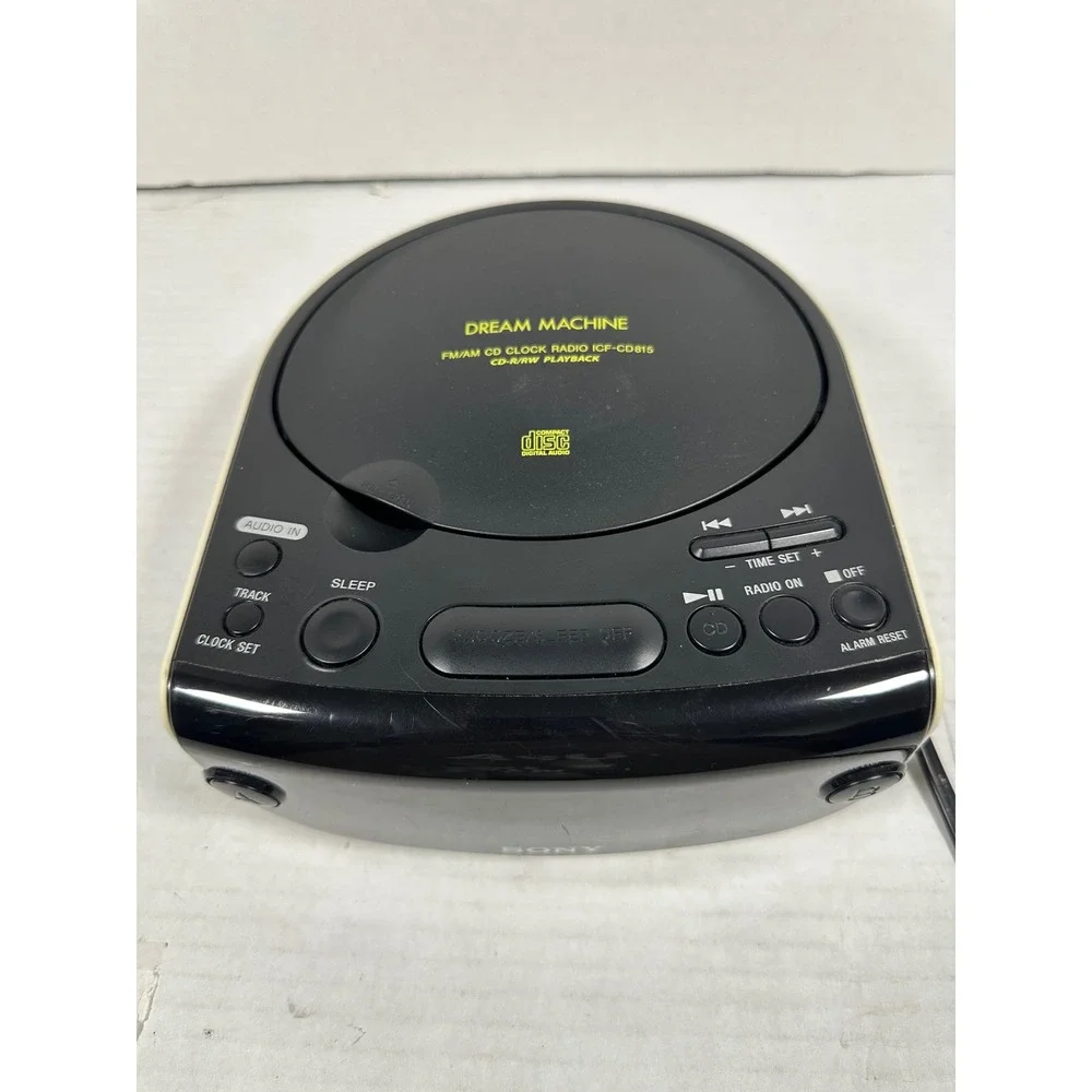 Sony Dream Machine ICF-CD815 AM FM CD Clock Radio Dual Alarm‎ Green LED Black